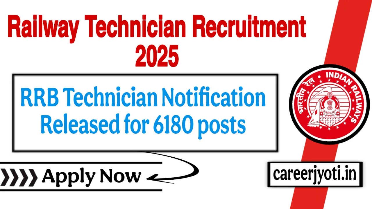 Railway Technician Recruitment 2025 – रेलवे टेक्नीशियन के 6180 पदों पर भर्ती - Featured Image