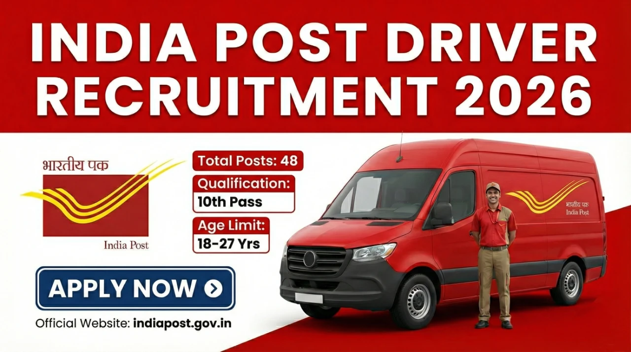 India Post Driver Recruitment 2026 Notification Out, Apply Online, Eligibility, Salary